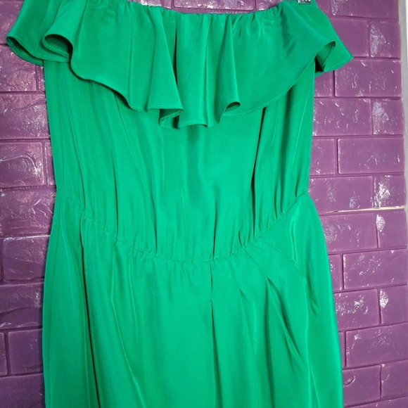 Amanda Uprichard Strapless Silk Green Dress Size "P"/2 - Picture 3 of 6